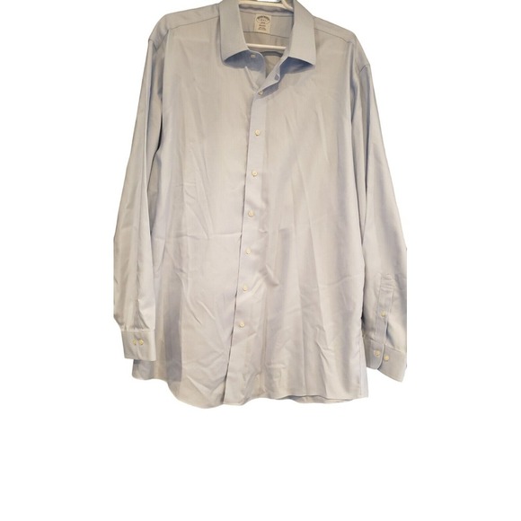 Brooks Brothers Regent Fit Dress Shirt Mens 18 6/7 Blue Button Down Non Iron EUC - Picture 1 of 12